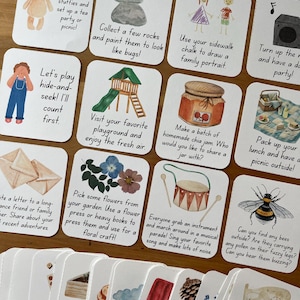 Mindful Activity Cards for Kids, 60 Activity Cards Printable, Family Activities Digital Download, Instant Download Printable