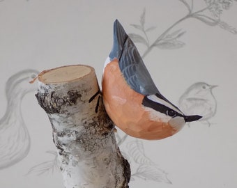 Red Breasted Nuthatch Woodcarving