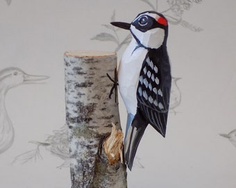 Downy Woodpecker Woodcarving