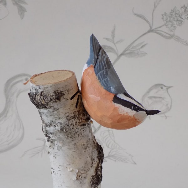 Red Breasted Nuthatch Woodcarving