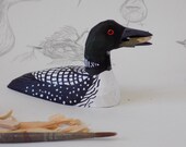 Loon w Fish Woodcarving
