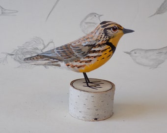 western meadowlark woodcarving