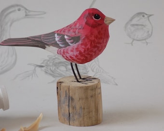 Purple Finch Woodcarving