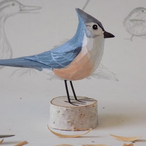 Tufted Titmouse Woodcarving