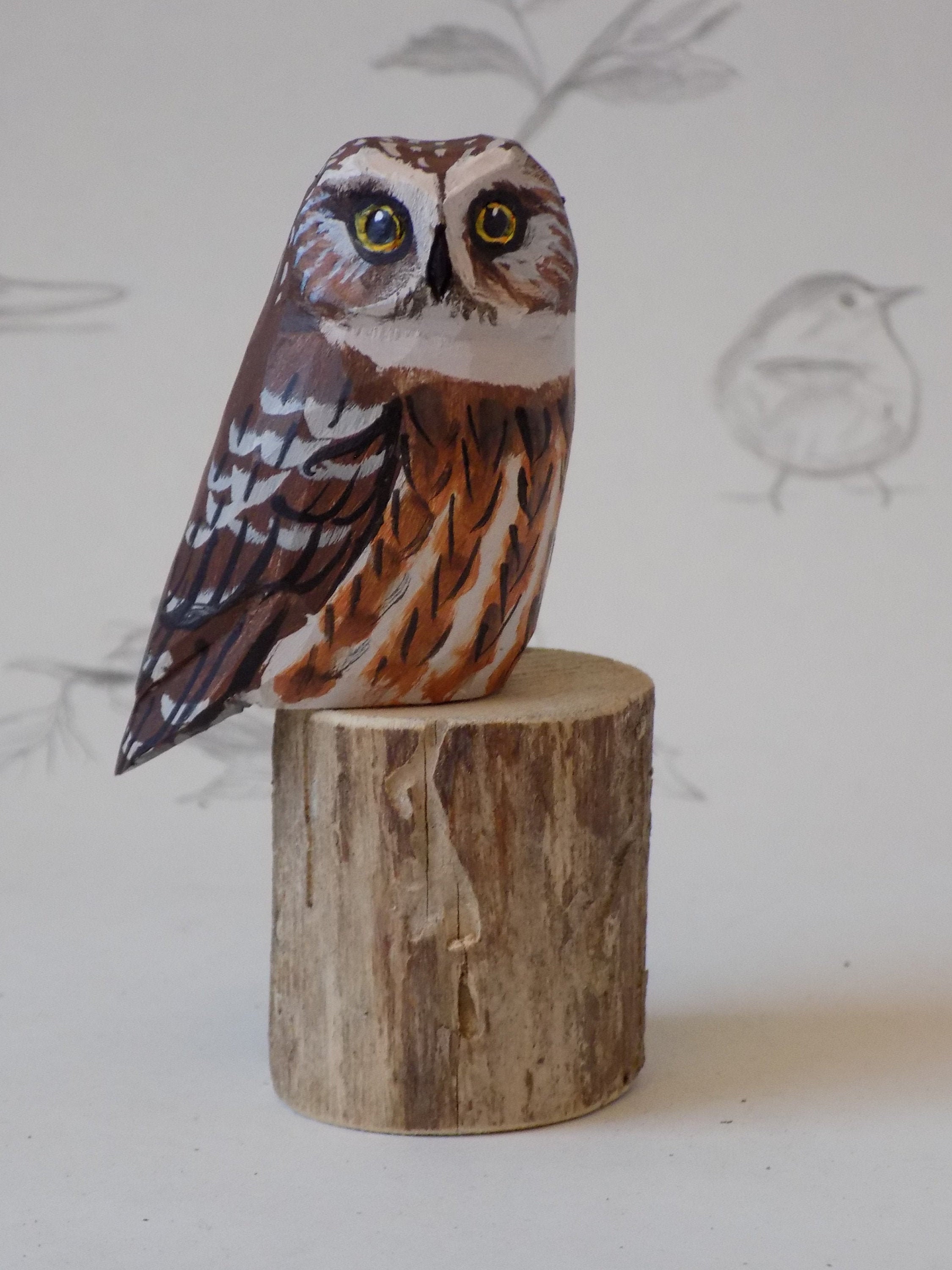 Saw Whet Owl Woodcarving