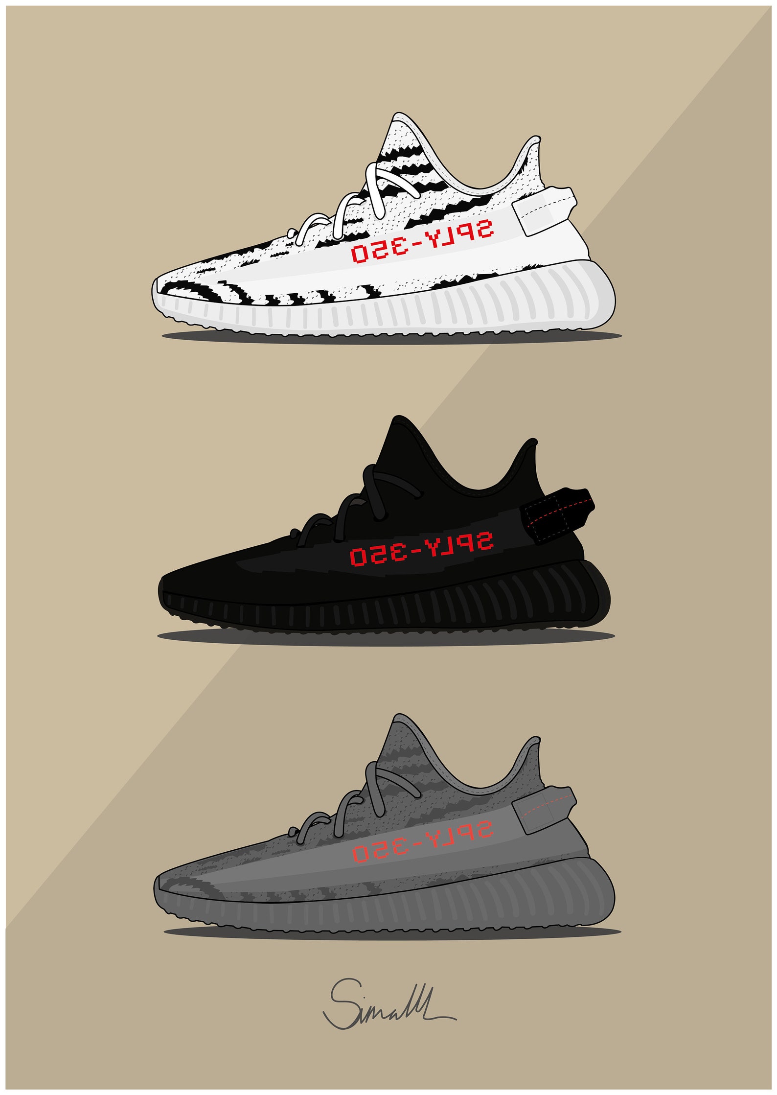 Yeezy 350 V2 PHYSICAL A2 Poster Print - Etsy