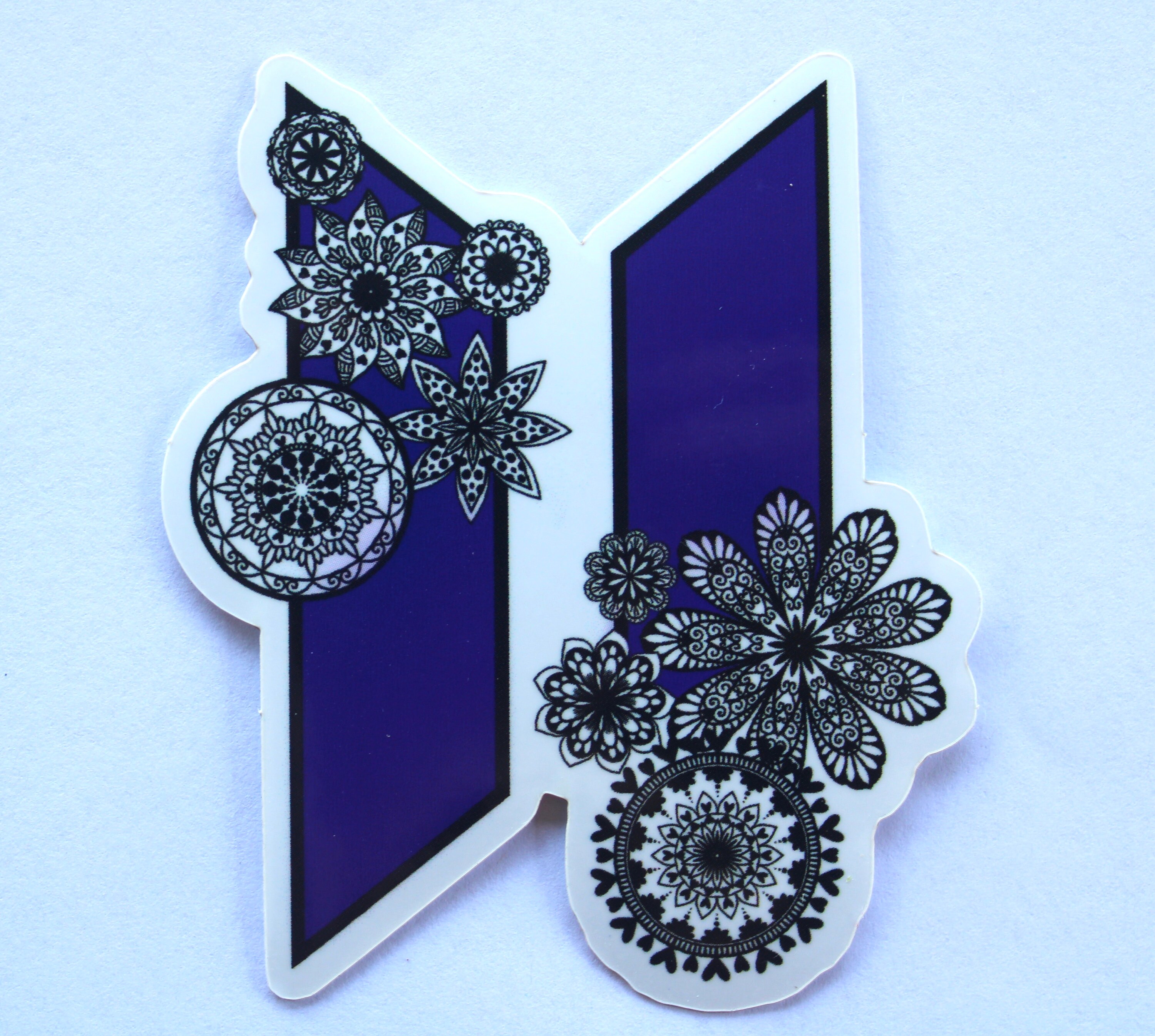 BTS logo sticker with mandala designs purple weather proof | Etsy