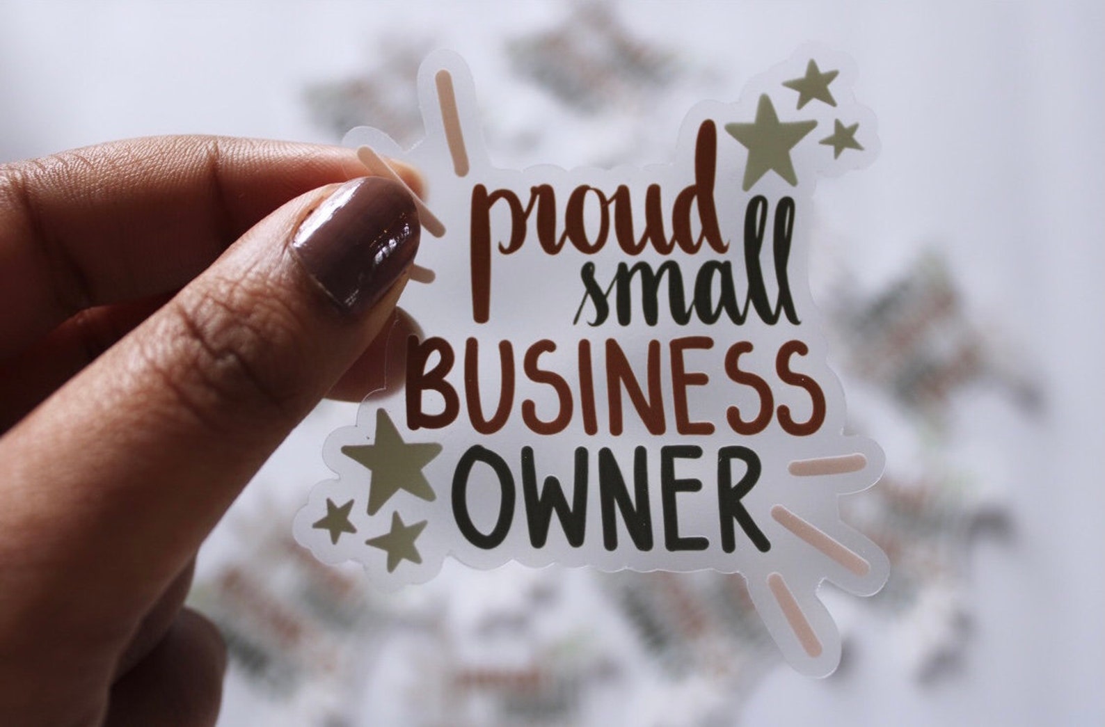 Proud small business owner sticker / clear vinyl / 2.73 Etsy