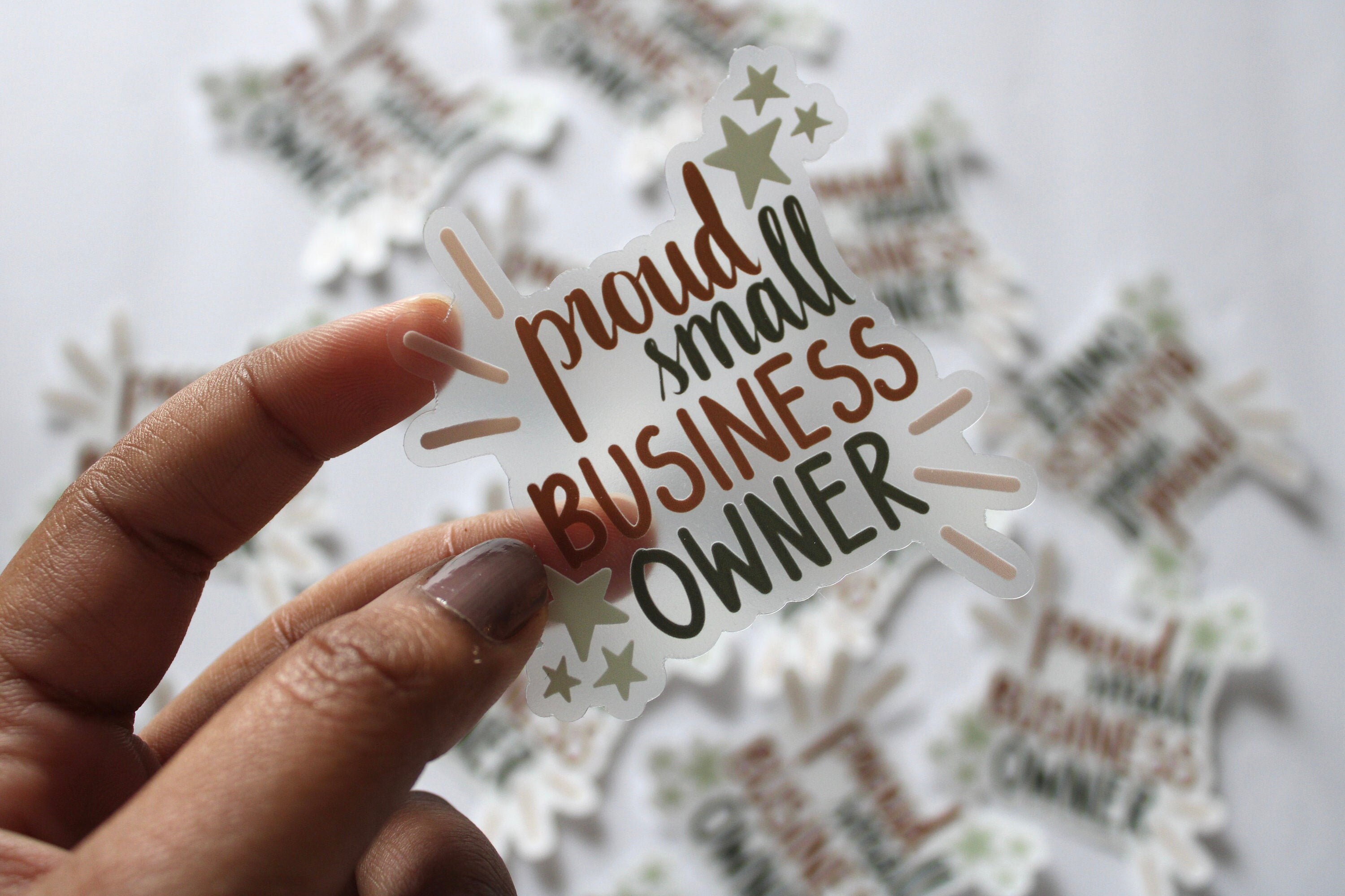 Proud small business owner sticker / clear vinyl / 2.73 Etsy