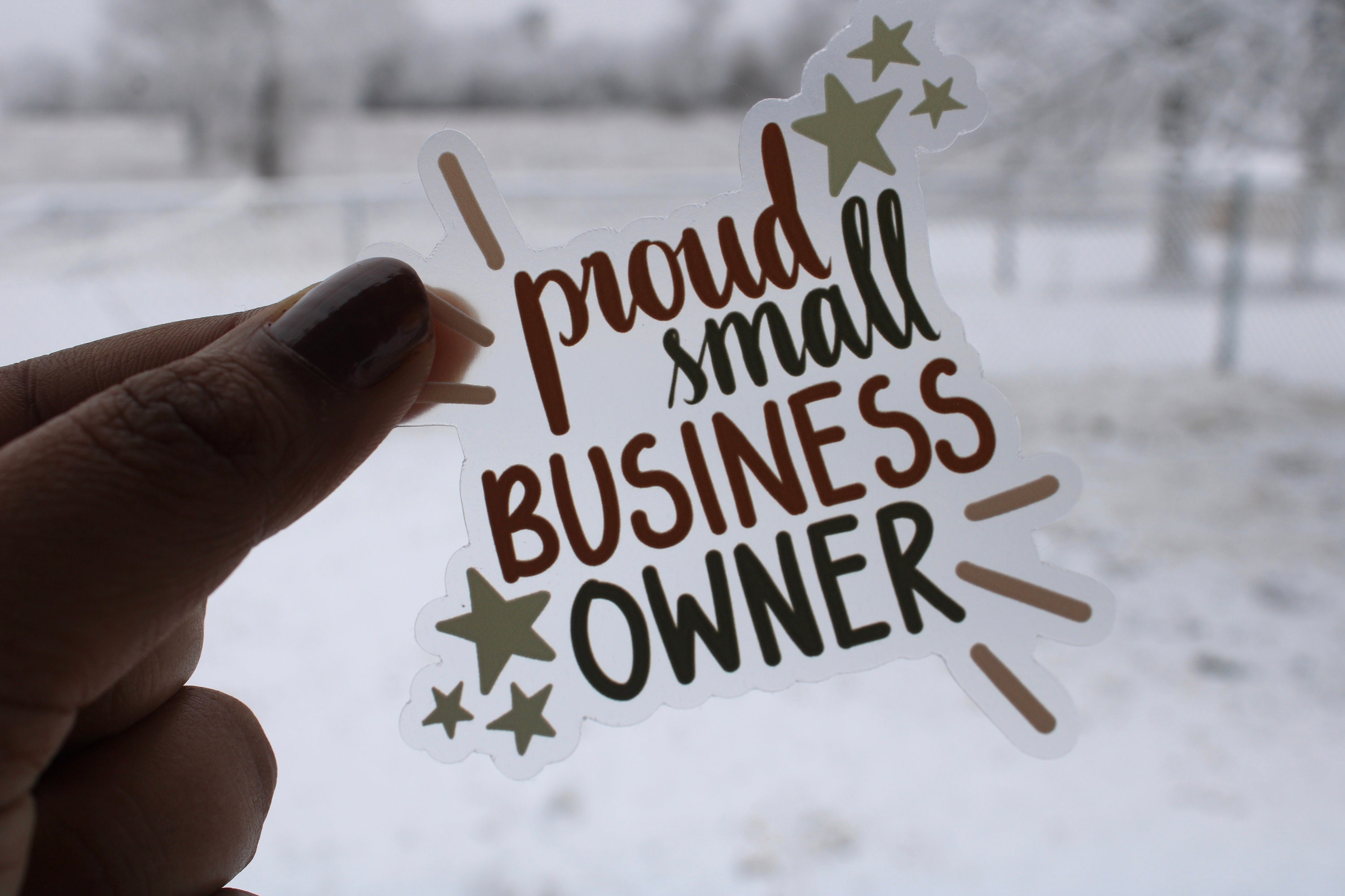 Proud small business owner sticker / clear vinyl / 2.73 Etsy