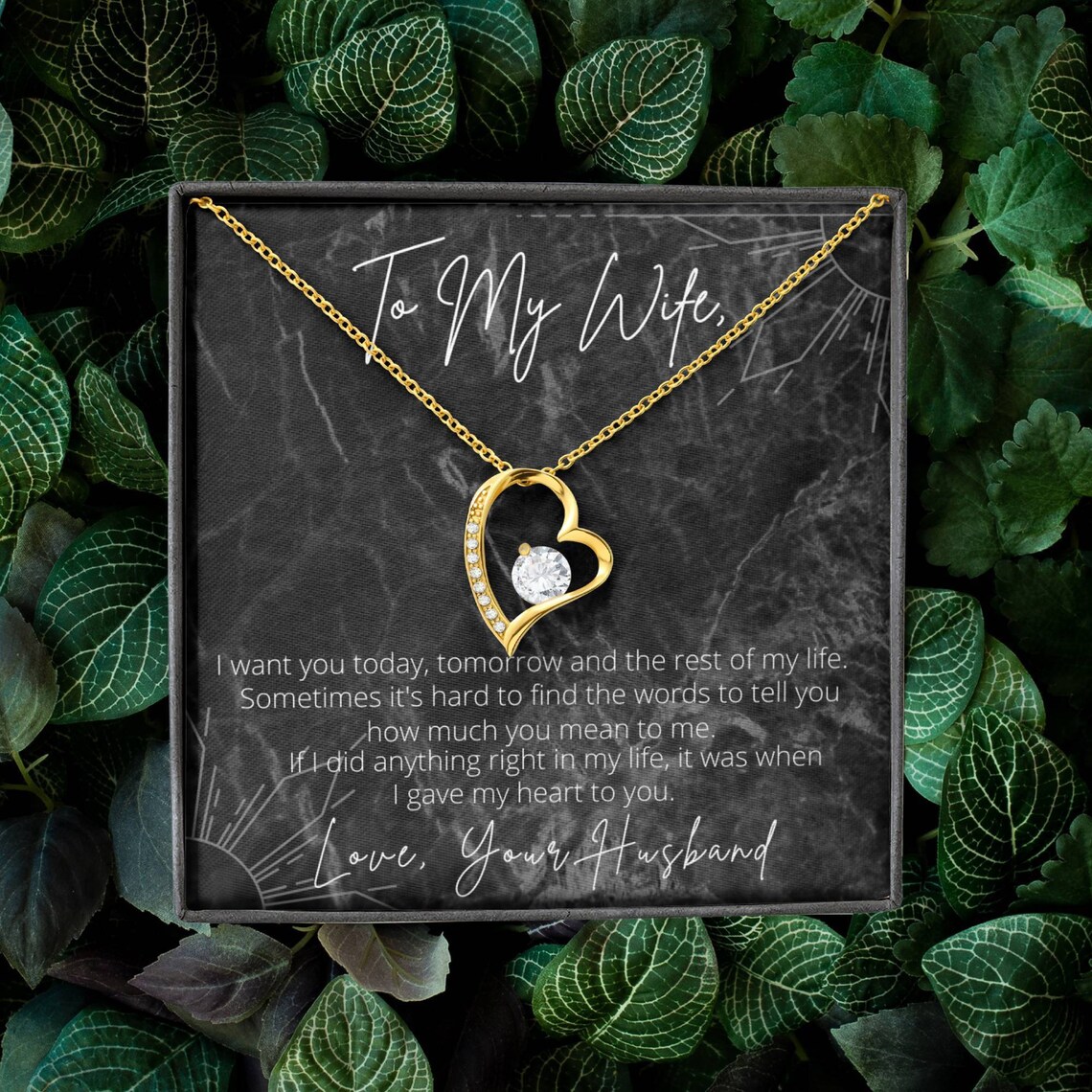 18K Gold Sentimental Forever Love Necklace Jewelry For Wife Etsy