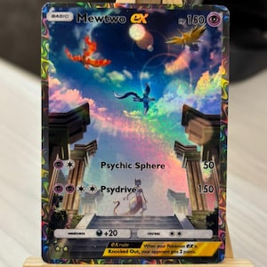 Pokémon TCG Pocket App Style de carte Mewtwo et trio légendaire de Kanto effet holographique fait à la main
