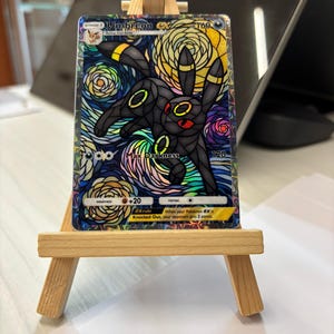 Umbreon Ex Pokemon Card Game Style TCG Pocket, fait à la main, effet verre holographique arc-en-ciel