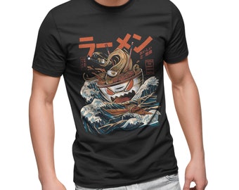 Ramen Bowl Monster Men's T-Shirt, Unisex Japanese Anime T Shirt, Mens Graphic Tee Shirt, Geek t-shirt, Mens Anime T shirt, Mens Gift Idea