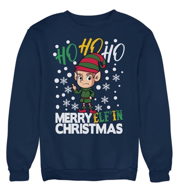 Ho Ho Ho Sweater Merry Elf in Christmas Holiday Jumper Adults Kids Gift Present Etsy Canada