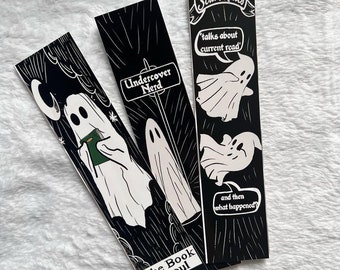 Segnalibri fantasma: segnalibri di Halloween, regali fantasma, stagione spettrale, set di segnalibri, segnalibri spettrali, fantasmi, accessori per libri, regali per lettori