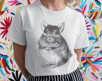 Artsy Chinchilla Light Pencil Drawing | Unisex T-Shirt for Chinchilla Lovers!