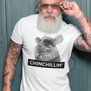 Super Chill Chinchilla Chinchillin&#39; | Black and White Unisex T-Shirt, Unique gift for Chinchilla Lovers!