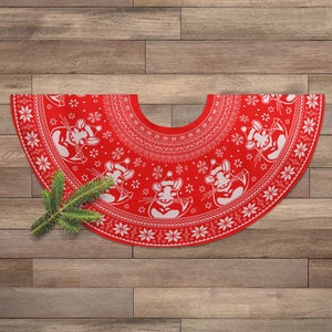 Chinchilla Christmas Tree Skirt with Ugly Christmas Sweater Pattern
