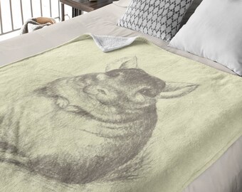 Artsy Chinchilla Pencil Drawing | Throw Blanket