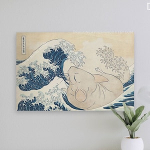 The Great Chinchilla Tsunami | Hokusai Parody Poster Art Print