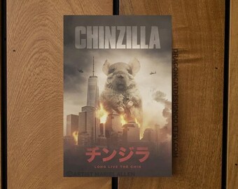 Chinzilla - Giant Beige Chinchilla Monster Standard Postcard