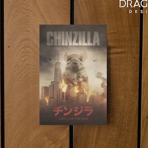 Chinzilla - Carte postale standard Monstre chinchilla beige géant