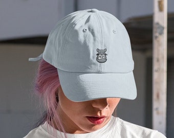 Embroidered Chinchilla Dad Hat | Unisex Adjustable Cotton Twill Cap V1
