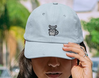 Embroidered Chinchilla Dad Hat | Unisex Adjustable Cotton Twill Cap V2
