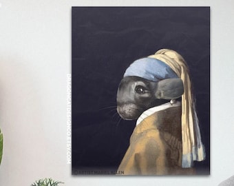Chinchilla With A Pearl Earring | Poster for Art Lovers and Chinchilla Lovers!
