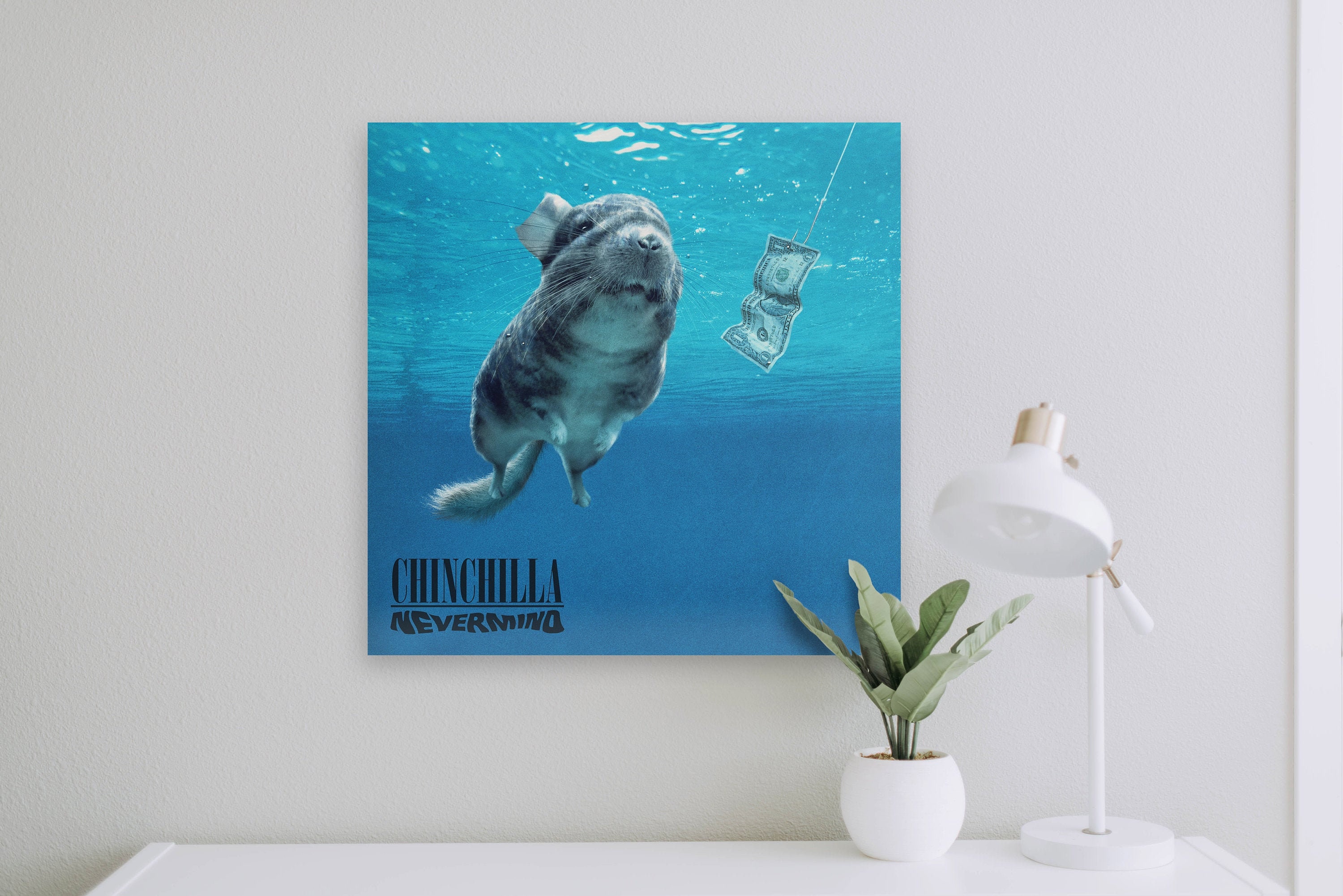 Chinchilla Never mind Parody Square Poster Art Print