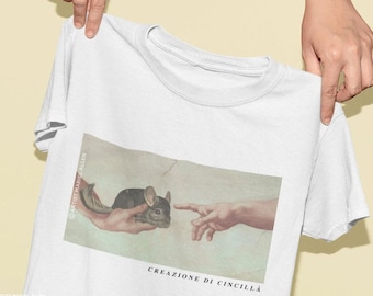 Creazione di Cincillà with Standard Grey Chinchilla | Unisex T-Shirt for Art Lovers and Chinchilla Lovers!