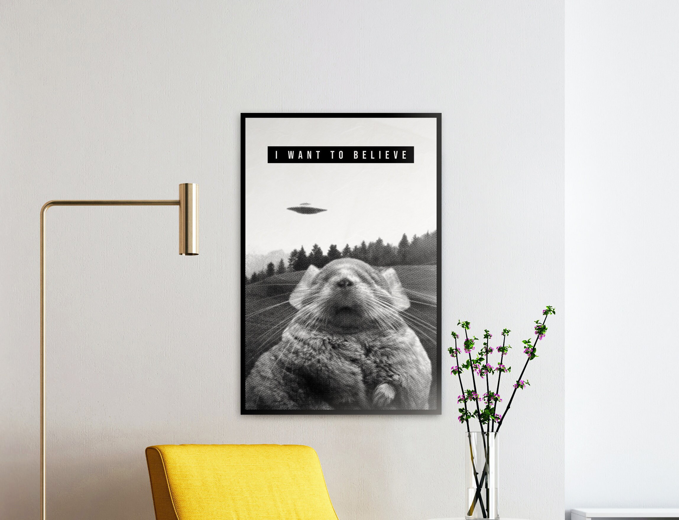 Chinchillas Want to Believe | Matte Poster Art Print