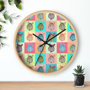 Chinchilla Pop Art Wall clock