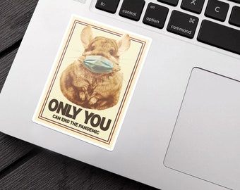 Pandemic Chinchilla Face Mask Sticker