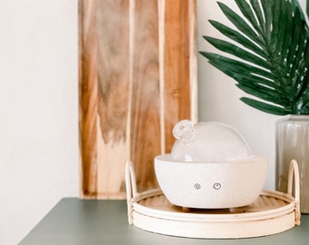 Luna | Glass Dome & White Speckled Concrete Diffuser | Essential Oil Diffuser