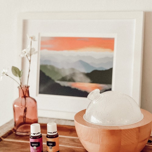 Eden Black Wood Base & Glass Dome Diffuser Essential Oil Etsy