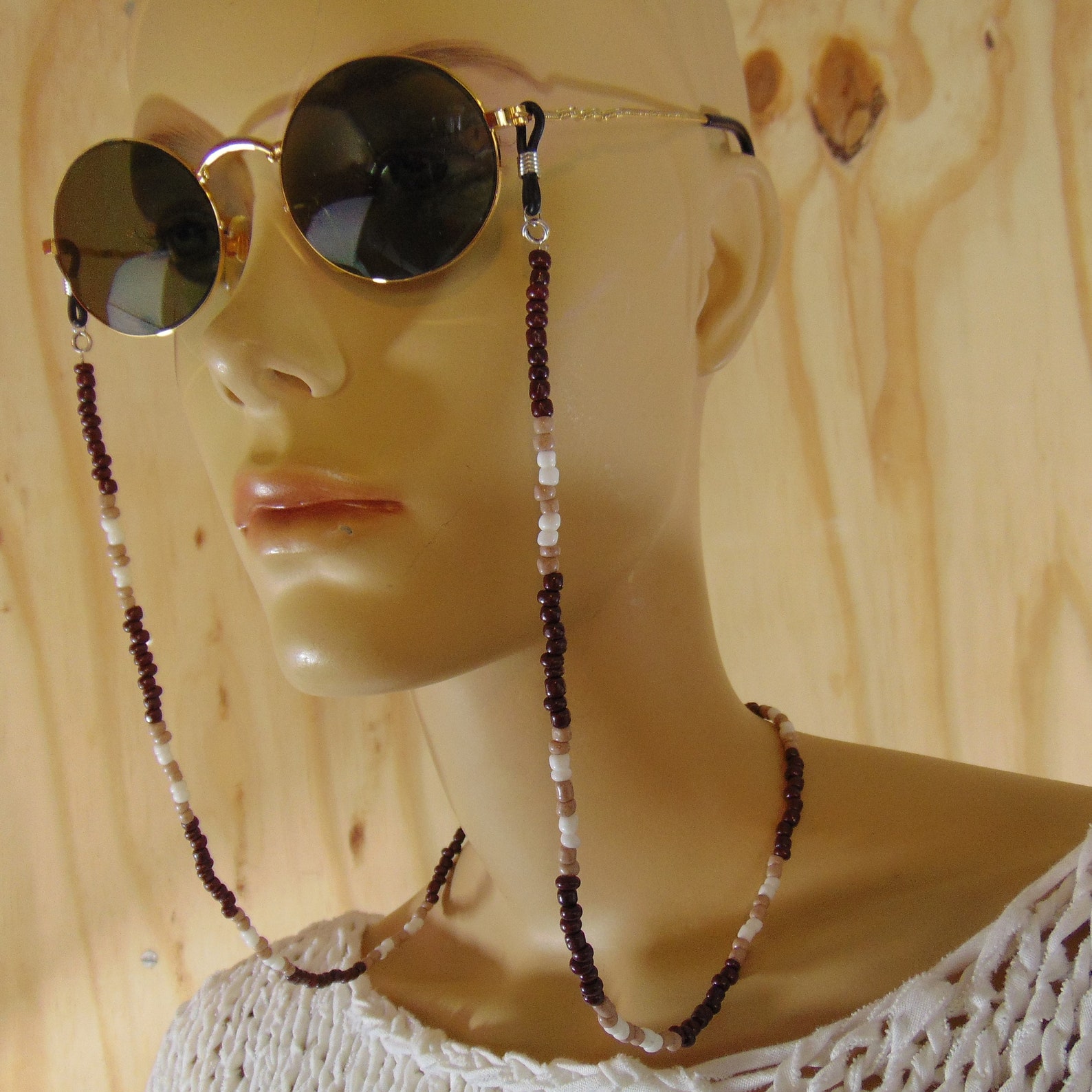 Handmade eyeglass cord beads brown sunny cords beads boho Etsy