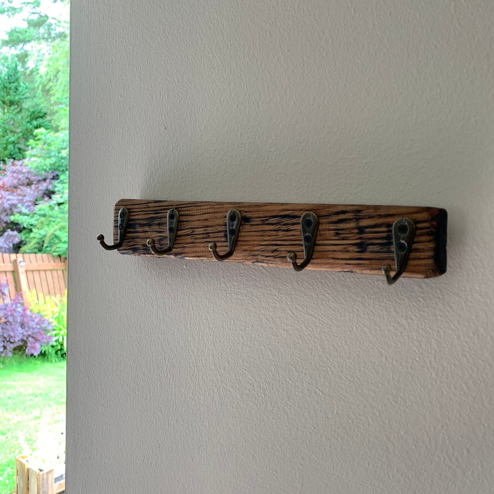 Key Hooks on Genuine Recycled Whisky Stave Key Holder Key Etsy