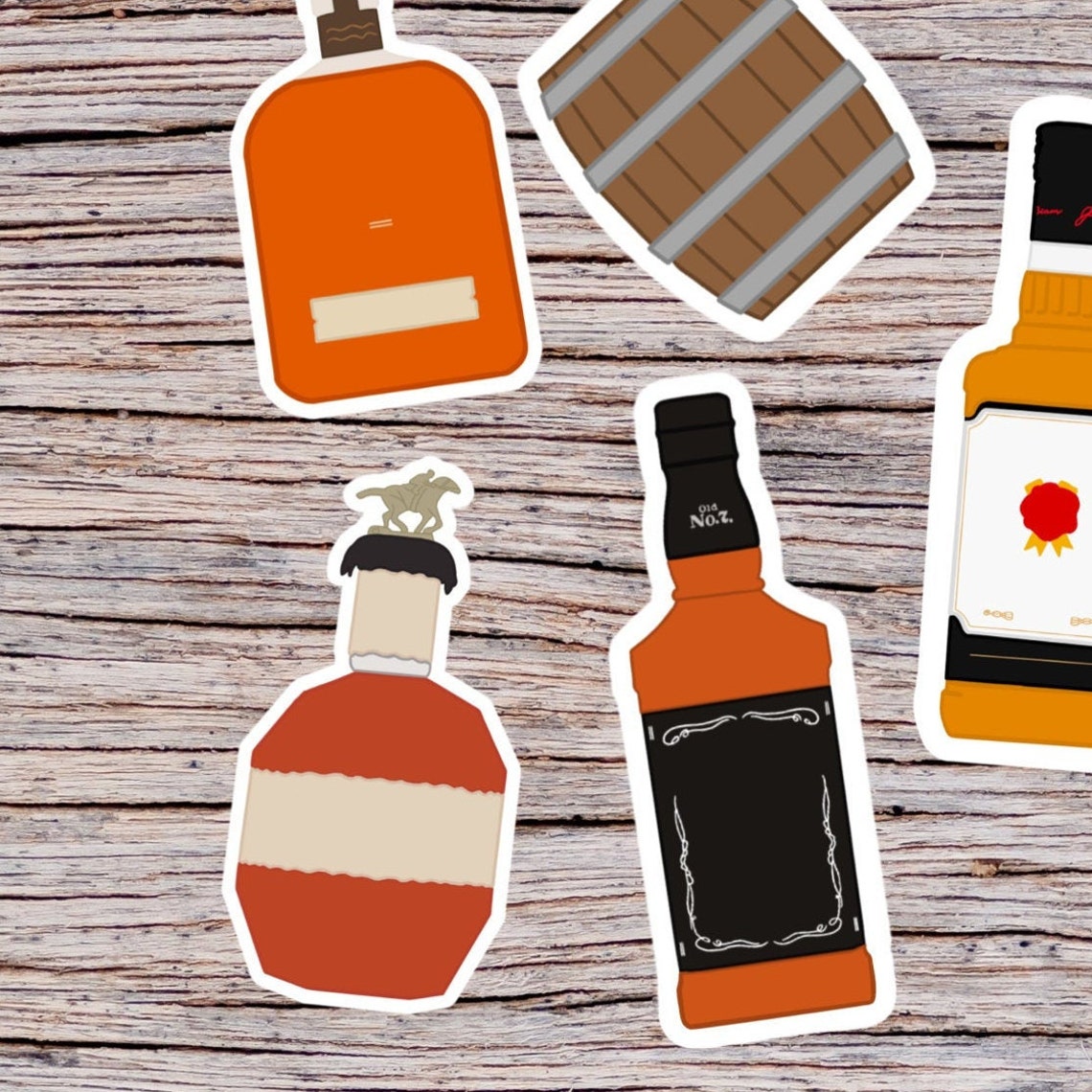 American Bourbon Stickers 10 Fun Bourbon Bottle Sticker Pack Etsy