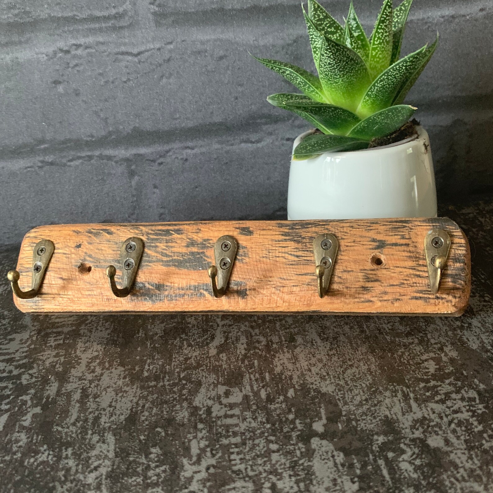 Key Hooks on Genuine Recycled Whisky Stave Key Holder Key Etsy