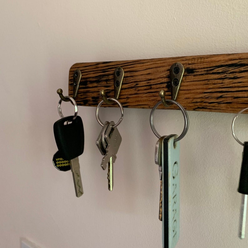 Key Hooks on Genuine Recycled Whisky Stave Key Holder Key Etsy