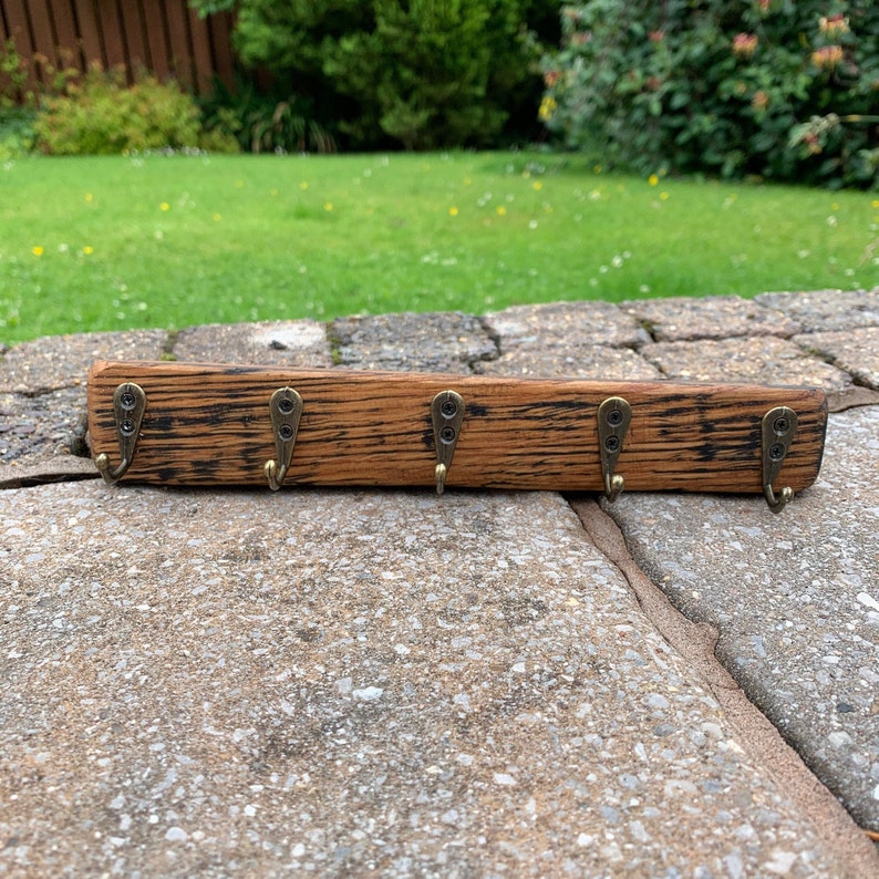 Key Hooks on Genuine Recycled Whisky Stave Key Holder Key Etsy