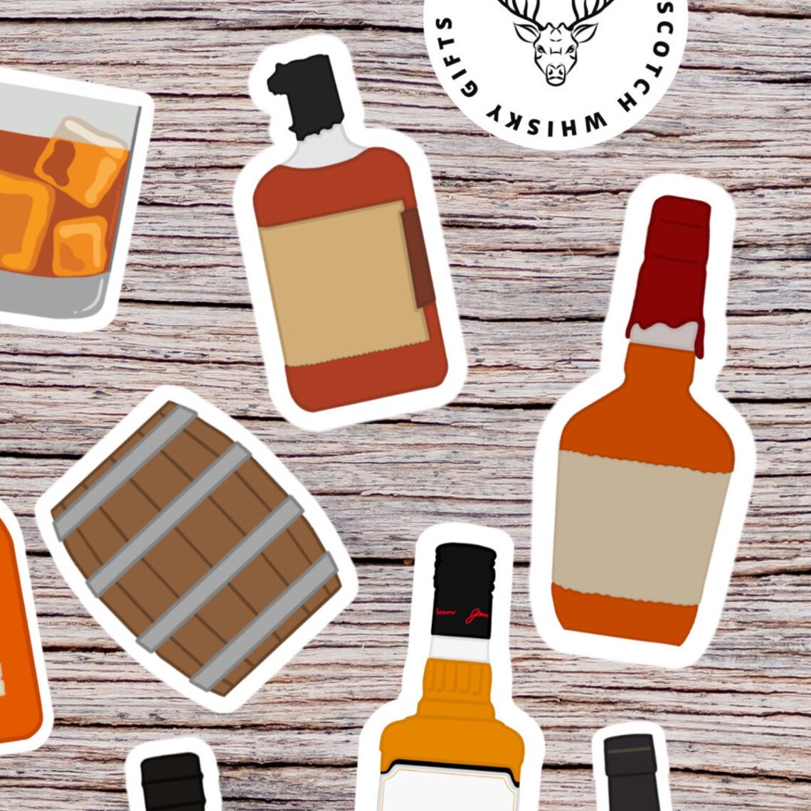 American Bourbon Stickers 10 Fun Bourbon Bottle Sticker Pack Etsy