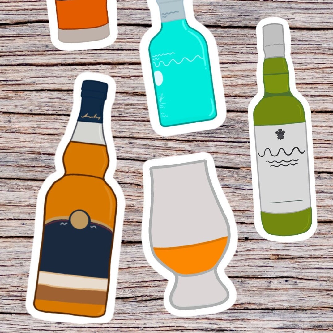 Scotch Whisky Stickers 10 Fun Whisky Bottle Sticker Pack | Etsy