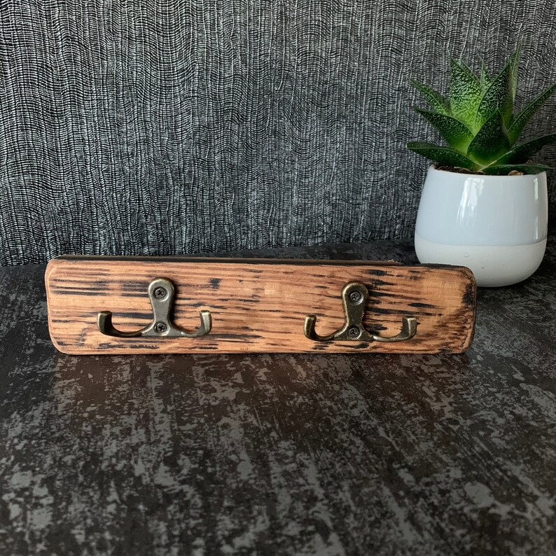 Key Hooks on Genuine Recycled Whisky Stave Key Holder Key Etsy