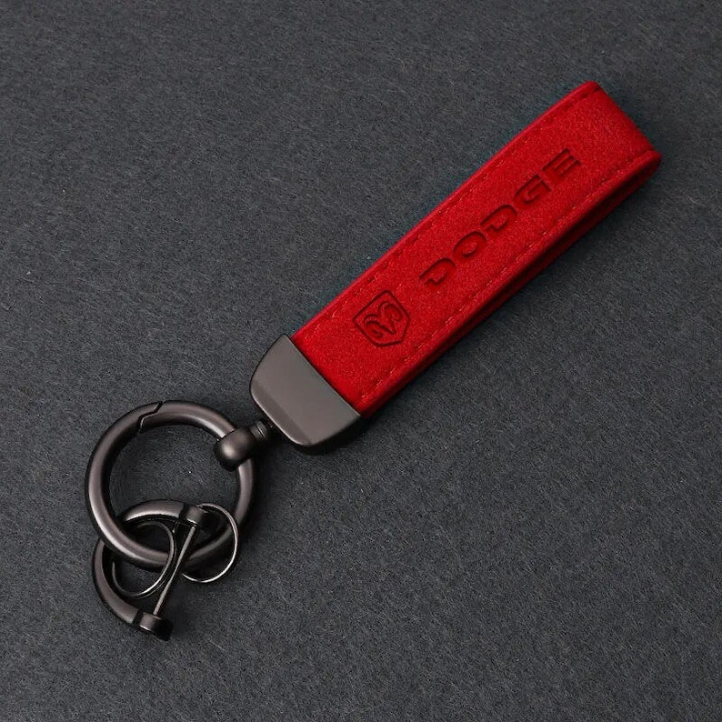 Leather Car Logo Keychain for Dodge car Key Chain Accessories Etsy