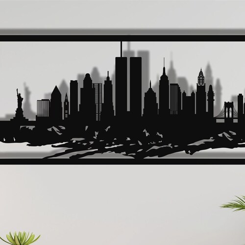 New York City Skyline Metal Wall Art / Housewarming Gift / Etsy