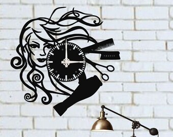 Metal Wall Clock, Metal Hairdresser Art, Metal Wall Art, Modern Wall Decor, Housewarming Gift, Interior Living Room Office Decoration