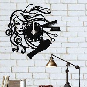 Metal Wall Clock, Metal Hairdresser Art, Metal Wall Art, Modern Wall Decor, Housewarming Gift, Interior Living Room Office Decoration